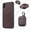 Luxury 2-stycksuppsättning Telefonfodral hörlurarskydd för iPhone 15 14 13 12 Pro Max 11 X XS XR XSMAX Mobile Shell Pu Leather Airpods 3rd Generation New Air Pods Pro 2 3 4 Cover