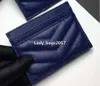 Luxury Designer Card Holder Wallet Short Case Purse Quality Pouch Quilted äkta läder Y Womens Men Purses Mens Key Ring Credit288s