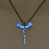 Pendant Necklaces Luminous Necklace For Men Women Hipster Rock Fashion Leather Cord Glow At Night Lovers Jewelry