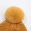 Caps Hats Симпатичные Помпам Baby Hat Beanie Зима Мягкий Теплый Вязаный Мальчик Девушка Сплошной Цвет Младенческая Малыш Cap Fur Furx Ball Bapnet Kids