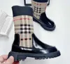 High-quality Kids snow boots Multi color plaid printing Boys girls Long boots children baby warm Winter shoes size 26-35