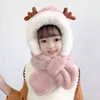 2021 gorros bufanda con orejas RTS Santa Claus elk elegante gorro transpirable y bufanda en uno para niños niña y niño