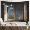 窓の外の海の外側のタペストリーヒッピーの壁掛け星空の夜空撮影のシーケデリックな壁の布カーペットの天井210609