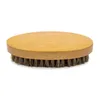 Brosse à poils de sanglier naturel Brosses à barbe pour hommes Portable Bambou Salle de bains Massage du visage Nettoyage Outil de beauté domestique RRF13059