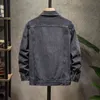 Herbst Herren Jeansjacke Mode lässig lose Revers klassisch schwarz Retro Baumwolle Marke 211110