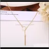 & Pendants Jewelryhollow Fashion Star Moon Necklace Long Pendant Crystal Simple Gold Metal Round Coin Necklaces Women Jewelry Drop Delivery 2