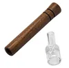 Tubo de fumo de madeira com queimador de vidro de quartzo 98mm 68mm Tobacco Herb Tubos de fumo Acessórios Dap173