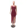 Sommer Elegante Diamanten Frauen Lange Party Kleid Blau Schwarz Rot Bodycon Sexy Maxi Abend Meerjungfrau Kleider Vestidos Verano 210325