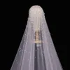 3M Long Pearls Wedding Veil Tulle 1T White Bridal Veil Elegant Luxurious Beaded Bride Veil Ivory Bridal Party Veils With Comb X0726