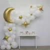 Twinkle Little Star White Pink Balloon Garland Arch Kit 69 Pack Foil Balloon Księżyc Gwiazdy Baby Shower Girl Birthday Party Decor X0726