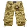 Été Cargo Shorts Hommes Casual Workout Militaire Armée Hommes Shorts Multipoches Calflength Court Homme Vêtements Pour Hommes 210322