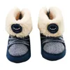 Baywell hiver bébé bottes de neige garçon chaussures semelle souple à lacets premier marcheur enfant en bas âge doublé en peluche polaire bottes 0-18 m G1023