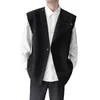 Men039s Vests Asymmetric Design In Autumn Round Neck Loose Medium And Long Vest Coat Hairdresser Light Luxury High Sense Men6789450