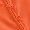 Tangada Sommar Mode Kvinnor Solid Orange Klänning Pläterad Puff Short Sleeve Ladies Casual Midi Dress Vestidos 3H671-1 210609