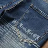 Carta reta Impresso Jeans Masculinos Bordado Patchwork Denim Calças Streetwear Branqueado Stretch Calças Stretch para Roupas Masculinas