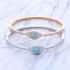 Mode vintage turkisk ond öga charm armband för kvinnor glänsande 5a cubic zircon cz blå runda ögon lyckliga smycken gåva dropship