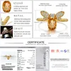 Lamoon Bonito Bee 925 Sterling Silver Ring 1ct Natural Citrine Gemstones Jóias 14k Anéis banhados a ouro para mulheres Jóias Lmri019 211217