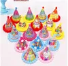 Cappello di compleanno per neonate Decorazione per feste Bellissimi cappelli a cono di carta con pon pon Feste per neonati Accessori per bambini