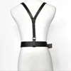 Sexy Punk PU Leather Belts For Women Brown Black Slim Body Bondage Cage Sculpting Harness Waist Belt Straps Suspenders240d