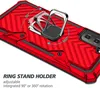 Armor Telefoon Houder Hoesjes Hybride TPU Hard PC Schokbestendig Cover Voor Samsung S21 Ultra S20 Plus A02S A32 A42 5G A21S A31 A51 A71 Huawei P40 Lite Xiaomi Redmi Note 8 9 10