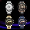 Curren Luksusowa marka Ze Stali Nierdzewnej Zegarek Sportowy Mężczyźni Nowy Chronograph Wristwatches Moda Casual Data Quartz Clock Mens Zegarki Q0524