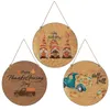 Decorative Objects & Figurines Pumpkin Doorplate Home Wooden Plaque Hanging Pendants Wall Door Sign For Christmas Party Calligraphy Art Pain