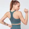 Gymkläder Normov Sexiga Sport Bra High Impact Tops Yoga Kvinnor Hollow Out Stripe Est-Free Fitness Vest Tryck upp 4 Färg