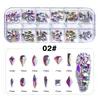 120pcs Multi Shapes Glass Crystal Ab Rhinestones para unhas Art Craft Mix 12 Style Flatback Diamond 3D Decorations Acessório NAR014