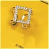 Voller Diamanten Ring Herren Damen Luxurys Designer Schmuck Buchstabe F Verlobungsringe für Damen Mann Gold Liebesring Geschenk 21090901R