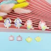 10 stks Glitter Shell Cartoon Karakter Meisjes Prinses Emaille Charms Hangers Fit DIY Sieraden Accessoires Metalen Golden Base Gift