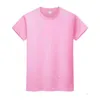 Nieuwe ronde hals effen kleur t-shirt zomer katoenen bottoming shirt korte mouwen heren en dames half-mouwen ub7wtyg1i