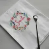 Embroidered Napkins Letter Cotton Tea Towels Absorbent Table Napkins Kitchen Use Handkerchief Boutique Wedding Cloth 5 Designs DAJ254