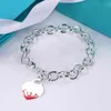 Bracelet femme amour argent TIF monogramme coeur breloques bleu rouge émail noir G1130258Z