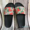 Luksusowo-Moda Designer Mężczyźni Kapcie Kobiety Panie Płaskie G Platformy Sandały Gumowa Slide Floral Brocade Flip Flops Paski Plażowe Buty Przyczynowe