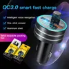 C1 QC3.0 Fast Car Charger Fm Transmitter Blue tooth Handsfree Kit Mp3 Player For Iphone