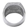 Anello Hiphop maschile fatto a mano in argento sterling Pave 5A Cz Stone Anelli per fedi nuziali per gioielli da uomo Fashion Rock Party