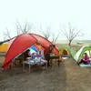 2Walls outdoor large space triangle sunshade camping tent multiple family beach sunshade awning have 3colors for choose Y0706