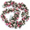 Decorative Flowers & Wreaths Wedding Party Garden Decoration Fake Rose Vine Flower Wreath Plant Artificial Hanging Ivy Home El