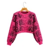 HSA Snakeskin Rib Sweter Kobiety Knitting Pullover Krótki styl Z Długim Rękawem Chic Street Bights S Topy 210430