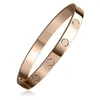 6mm Titanium Steel Cuff Armband Gold Silver och Rose Woman Man Luxury Armband Bangles Par Smycken Lover Gift