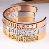 Carvort 8mm Femme Bracelet Mantra Gravé Inspirant - Profitez du Voyage - Bracelet en Acier Inoxydable Or Rose Or pour Filles Q0719