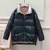 Inverno Donna Colletto alla coreana Colore brillante Piumino 90% Anatra bianca Parka Streetwear Giacca da neve spessa e calda Outwear 210430