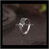 Band Drop Delivery 2021 Vintage Rose Flower Rings Arrival Ring For Women Fine Jewelry Gift Yghek