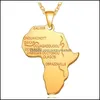 قلادة القلائد المعلقات مجوهرات الهيب هوب أفريقيا خريطة قلادة الرجال ق ذهبي سير روز أسود حروف سحر سلسلة رابط أفريقي للنساء الورك