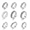 Stainless Steel Spinner Band Rings for Men Women Width 6mm Size 6 to 11 Engraved Personalized Rotatable Anxiety Ring