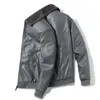 Зимние теплые мужские кожаные куртки толстые кожаные повседневные куртки мужские пальто из искусственного мехового воротника мужчины PU ветрозащитный куртка верхняя одежда 211224