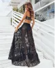 Skirts Summer Women's Long Lace Skirt See-through High Waist Maxi Floor-Length Solid Color Hollow Clothing