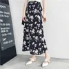 Богемная высокая талия цветочные принты летние юбки женские женские асимметричные шифон юбка Maxi длинные для женщин 210629