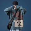 Maglioni da uomo Anime Maglione lavorato a maglia Streetwear Moda Oversize Harajuku Pullover Bear Graphic Coppie Autunno Inverno Abbigliamento