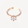 Top Selling Aldrig Fade Sparkling Wedding Ring 18K Rose Gold Plated Princess Cut CZ Diamond Promise Bridal Rings presentillbehör med smycken påsar grossist